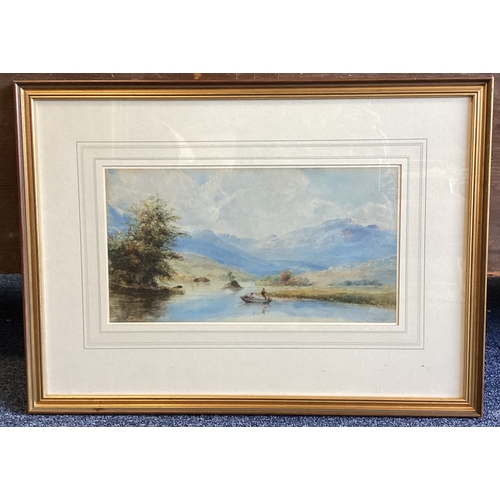 1086 - ARTHUR TUCKER: (British, 1864 - 1929): A framed and glazed watercolour depicting a mountainous lakel... 