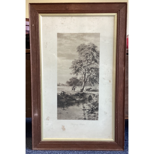 1109 - A large wooden framed Gallon lithograph print entitled, 