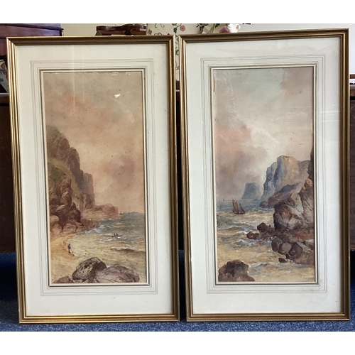 1114 - WILLIAM HENRY EARP: (British, 1831 - 1914): A pair of gilt framed and glazed watercolours depicting ... 