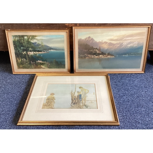 1118 - A group of three gilt framed pictures to include a William Russell Flint print. Various sizes. Est. ... 