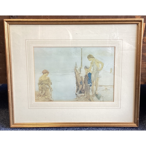 1118 - A group of three gilt framed pictures to include a William Russell Flint print. Various sizes. Est. ... 