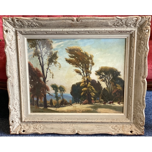 1127 - FRANK PANABAKER: (Canadian, 1904 - 1992): A framed oil on board entitled, 