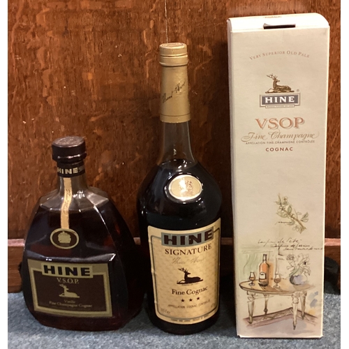 1196 - A boxed 100 cl bottle of Hine VSOP Fine Champagne Cognac; together with a 100 cl bottle of Hine VSOP... 