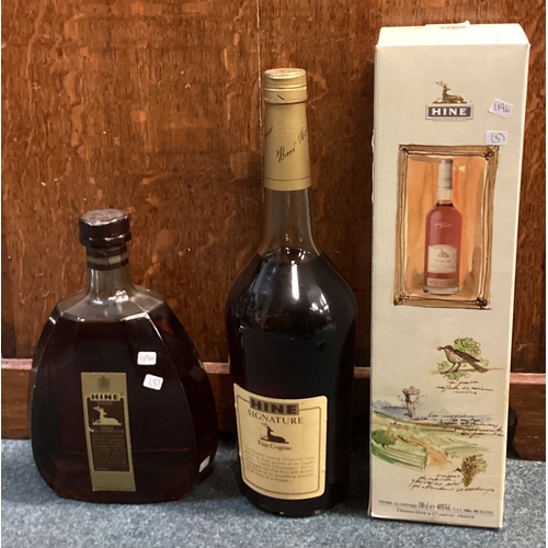 1196 - A boxed 100 cl bottle of Hine VSOP Fine Champagne Cognac; together with a 100 cl bottle of Hine VSOP... 