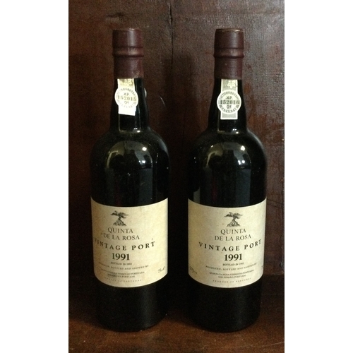 1212 - Two x 75cl bottles of Quinta De La Rosa Vintage Port 1991. Bottled 1993. Est. £20 - £30.