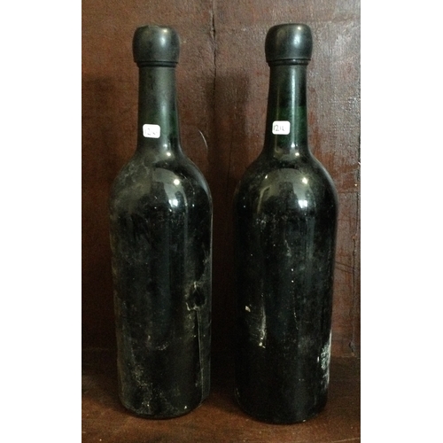 1216 - Two x bottles of Sandeman Vintage 1963 Port. Bottled 1965. Est. £20 - £30.