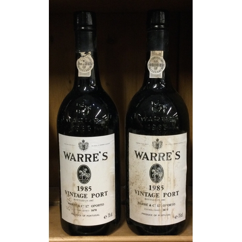 1225 - Two x 75cl bottles of Warre's 1985 Vintage Port. Bottled 1987. Est. £150 - £200.