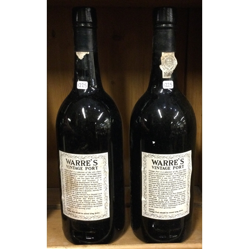 1225 - Two x 75cl bottles of Warre's 1985 Vintage Port. Bottled 1987. Est. £150 - £200.