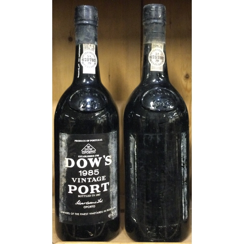 1233 - Two x 75cl bottles of Dow's 1985 Vintage Port. Bottled 1987.  Est. £20 - £30.