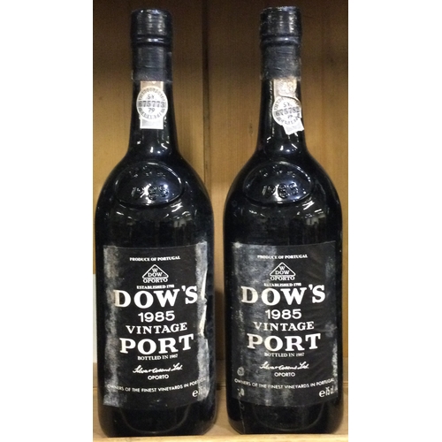 1235 - Two x 75cl bottles of Dow's 1985 Vintage Port. Bottled 1987. Est. £20 - £30.