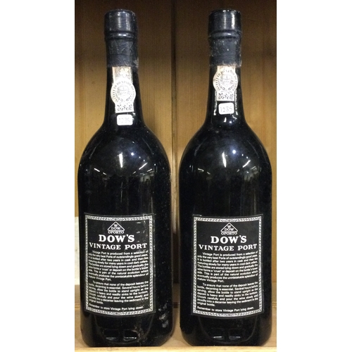 1235 - Two x 75cl bottles of Dow's 1985 Vintage Port. Bottled 1987. Est. £20 - £30.