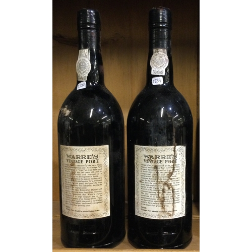 1239 - Two x 75cl bottles of Warre's 1991 Vintage Port. Bottled 1993. Est. £150 - £200.