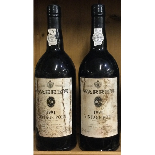 1241 - Two x 75cl bottles of Warre's 1991 Vintage Port. Bottled 1993. Est. £150 - £200.