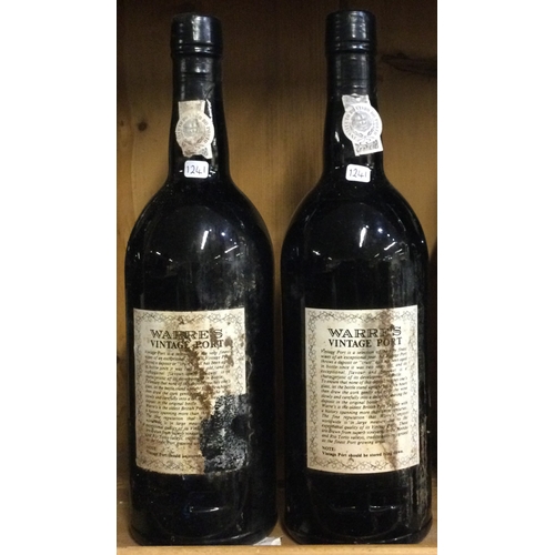 1241 - Two x 75cl bottles of Warre's 1991 Vintage Port. Bottled 1993. Est. £150 - £200.