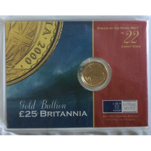 1277 - A 2000 £25 gold coin. Est. £320 - £350.