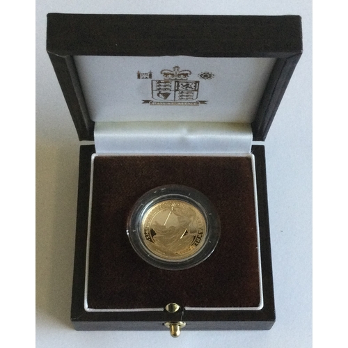 1285 - A Britannia quarter ounce Proof gold coin. Est. £320 - £350.