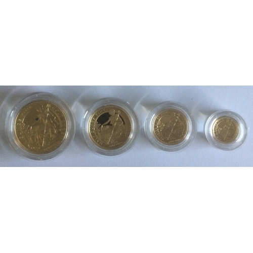 1290 - A Proof Britannia four gold coin collection. Est. £2500 - £3000.