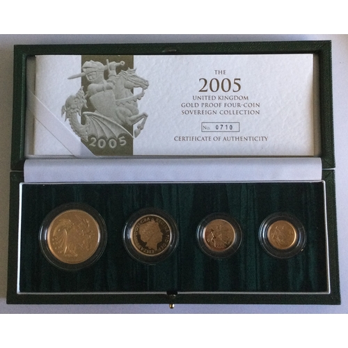 1291 - A 2005 four gold coin collection. Est. £2700 - £3000.