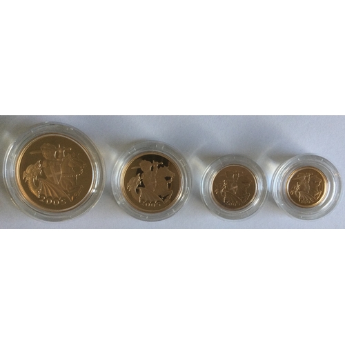 1291 - A 2005 four gold coin collection. Est. £2700 - £3000.