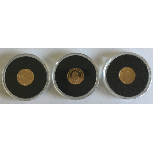 1293 - Three 2014 gold crown coins. Est. £150 - £200.