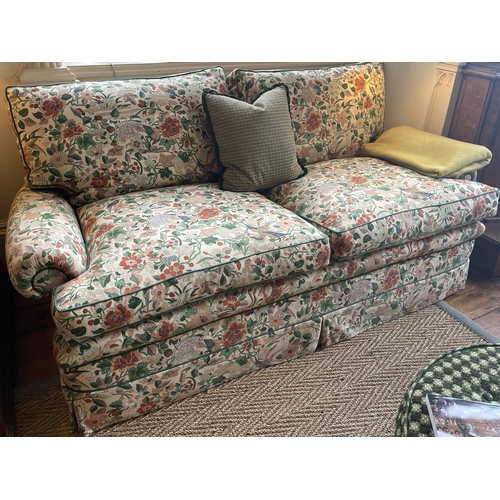 1314 - A good pair of upholstered three seater settees. Est. £100 - £200.