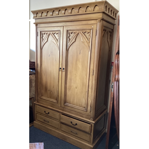 1343 - A 20th Century satinwood two door wardrobe. Est. £30 - £50.