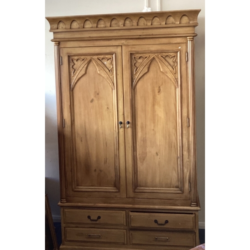 1343 - A 20th Century satinwood two door wardrobe. Est. £30 - £50.