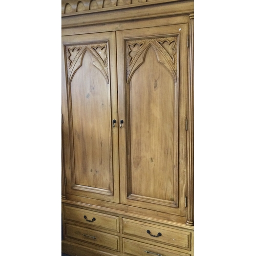 1343 - A 20th Century satinwood two door wardrobe. Est. £30 - £50.