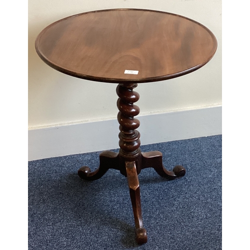 1350 - A good mahogany barley twist tilt top table. Est. £40 - £60.