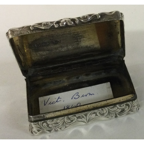 137 - A Victorian silver engraved snuff box. 1860. By Edward Shaw. Approx. 70 grams. Est. £120 - £150.