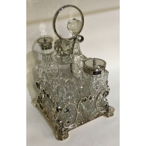 155 - A good quality Edwardian silver plated cruet set. Est. £30 - £50.