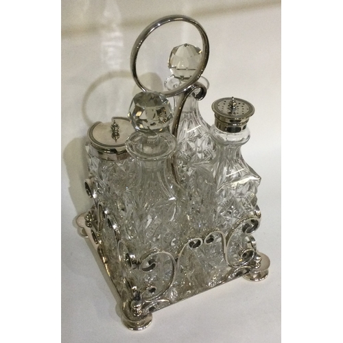 155 - A good quality Edwardian silver plated cruet set. Est. £30 - £50.