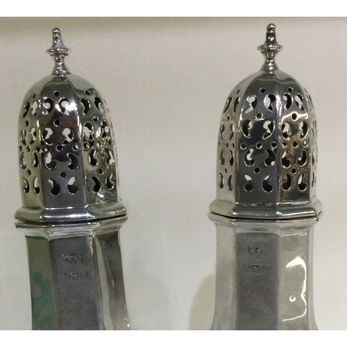 171 - A good pair of silver casters. Birmingham. Approx. 164 grams. Est. £100 - £150.