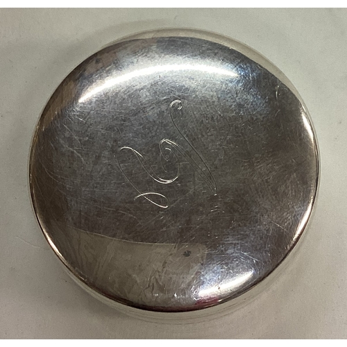 184 - A silver box with screw top lid corn embossed with corn. Marked to base. Approx. 25 grams. Est. £20 ... 