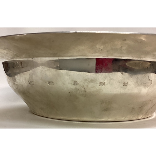 187 - A large contemporary silver bowl with pierced cover and set with gemstones. Marked to body and part ... 