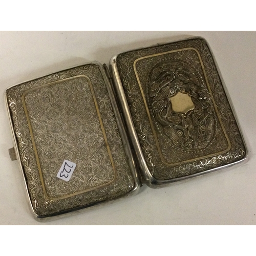 223 - A rare Chinese silver filigree cigarette case. Circa 1900. By HS. Makers mark only. Approx. 107 gram... 