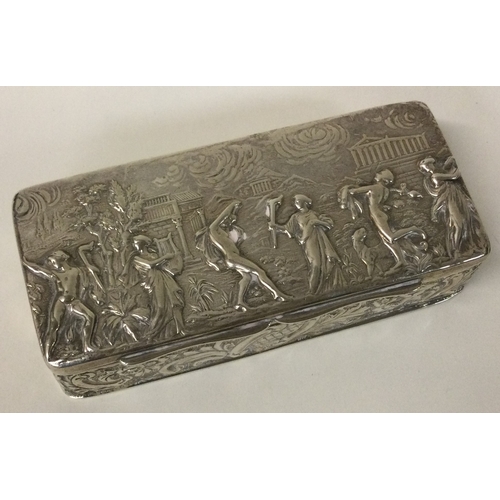 276 - A chased silver embossed box. Birmingham 1887. Approx. 174 grams. Est. £120 - £150.