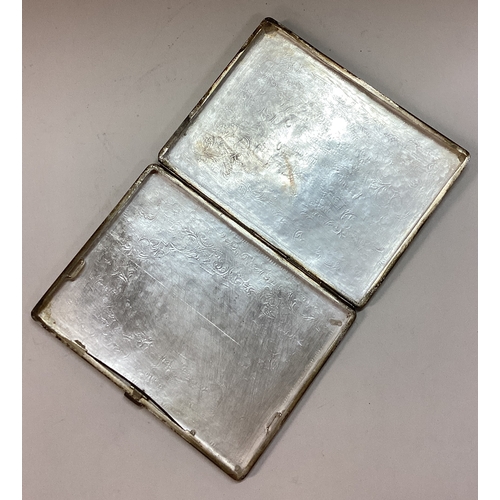 296 - An engraved Chinese silver card case embossed with a farming scene. Circa 1900. Approx. 140 grams. E... 