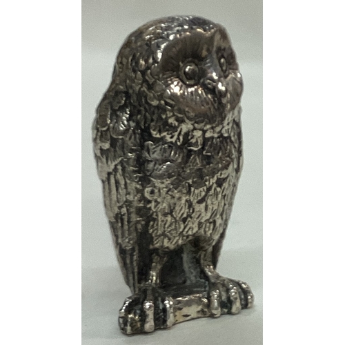 40 - A silver plated figure of an owl. Est. £20 - £30.