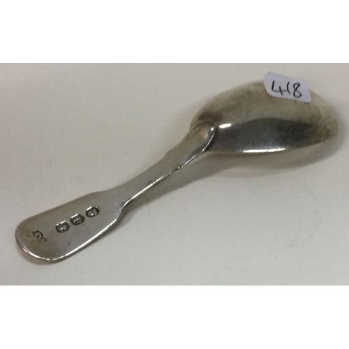 418 - A George III silver crested caddy spoon. London 1819. By William Bateman. Approx. 16 grams. Est. £50... 