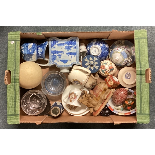 739 - A box containing decorative chinaware. Est. £20 - £30.