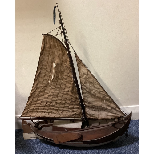 741 - Three old wooden model boats. Est. £20 - £30.