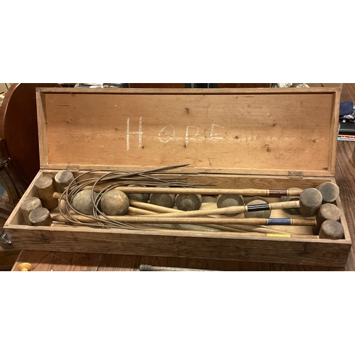 751 - A good boxed croquet set. Est. £50 - £80.