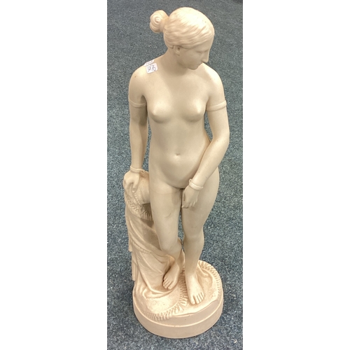 762 - A tall alabaster figure of a lady. Est. £30 - £40.