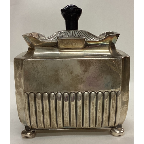 83 - A heavy Victorian silver tea caddy of fluted design. Sheffield 1873. By Henry Stratford. Approx. 188... 