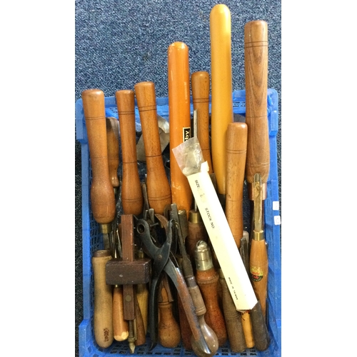 878 - A collection of old woodworking chisels. Est. £30 - £40.