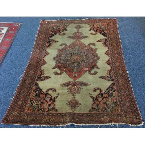 909 - An old Indian tapestry rug. Approx. 130 cms x 200 cms. Approx. £20 - £30.