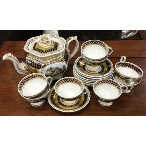 922 - A Ridgway part tea service decorated with landscapes. Pattern number 21387. Est. £20 - £30.