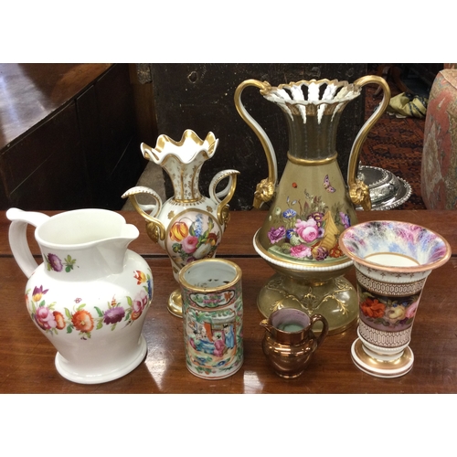 925 - Various pottery vases and jugs. Est. £20 - £30.