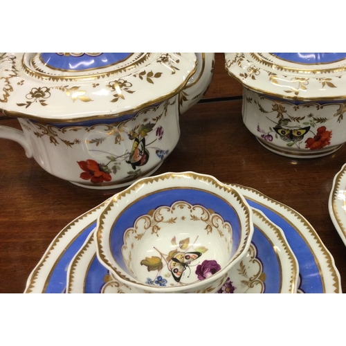 927 - A Machin part tea service decorated with butterflies. Pattern number 955. Est. £20 - £30.